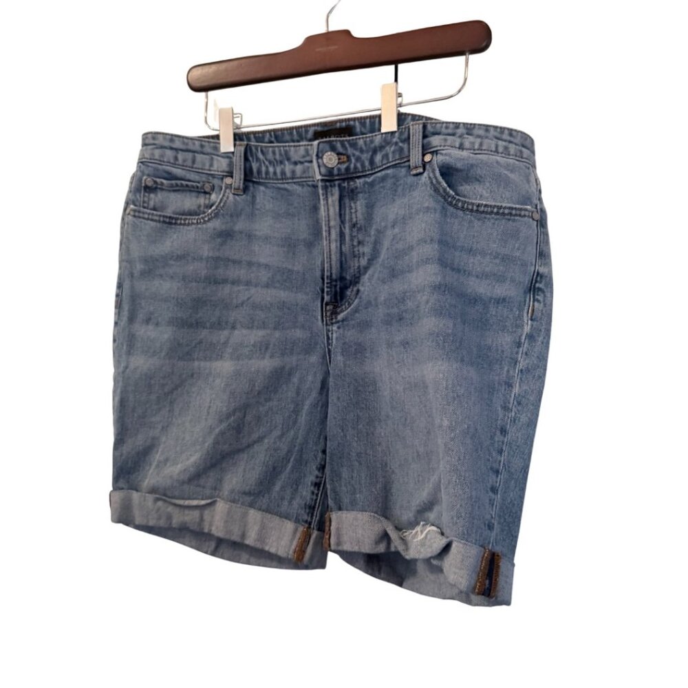 Talbots Cuffed Girlfriend Denim Shorts - Size 14